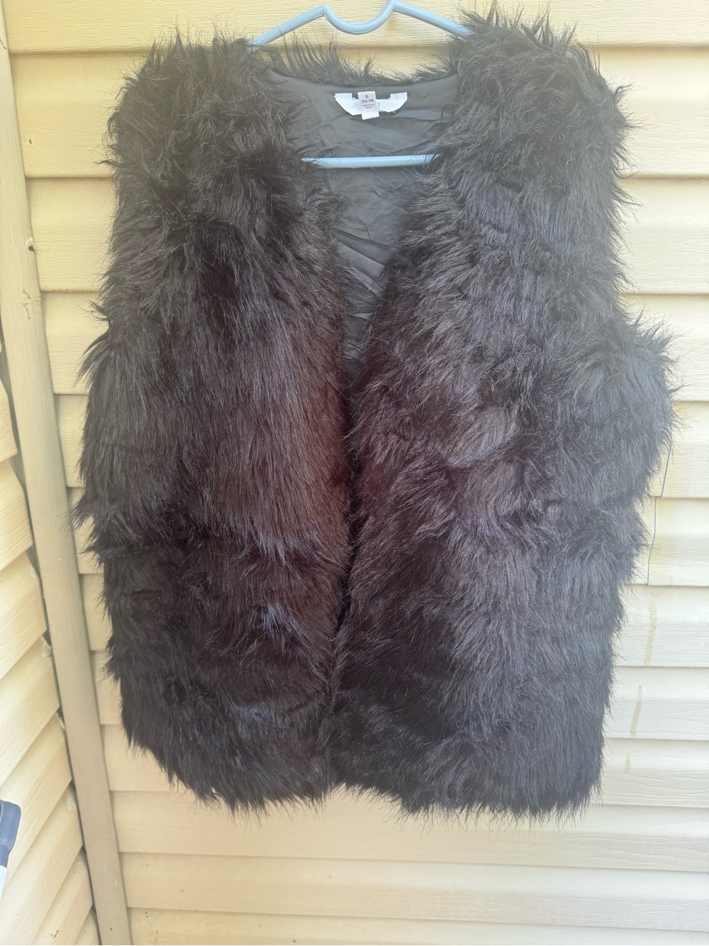 Time and Tru Black Faux Fur Teddy Vest
